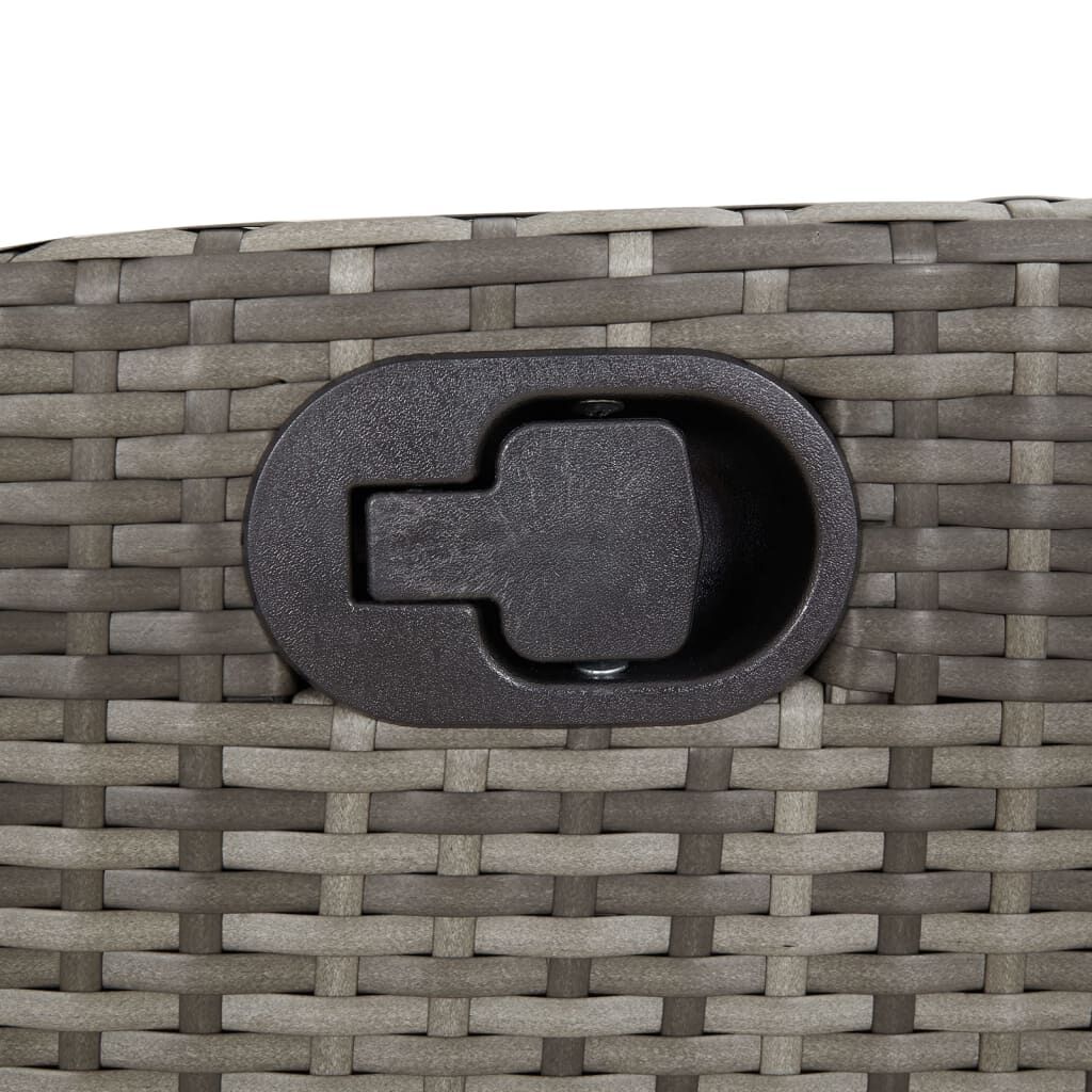 vidaXL Reclining Garden Chairs 2 pcs with Footrest Grey Poly Rattan