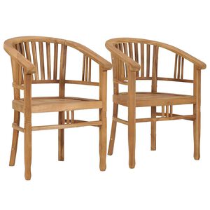 vidaXL Garden Chairs 2 pcs Solid Teak Wood