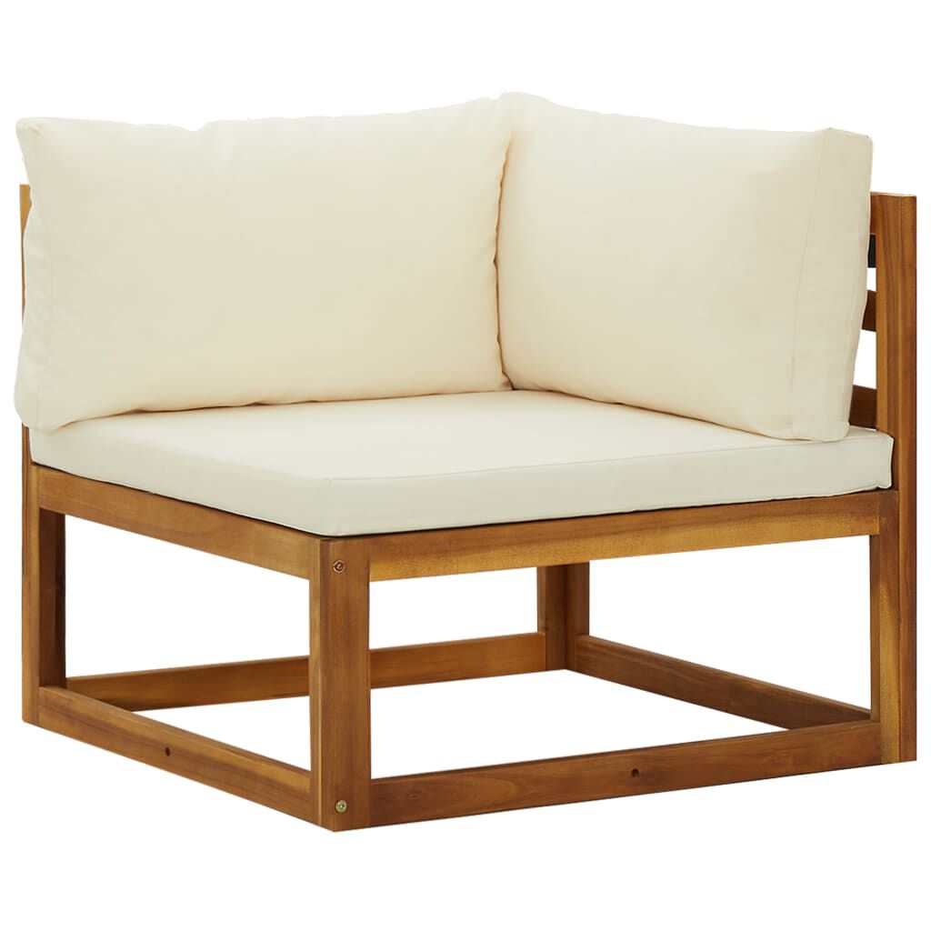 vidaXL Sectional Corner Sofas 2 pcs with Cushions Cream White