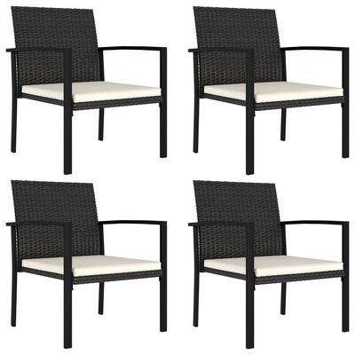 vidaXL 5 Piece Garden Dining Set Poly Rattan Black, black vidaXL 5 Piece Garden Dining Set Poly Rattan Black