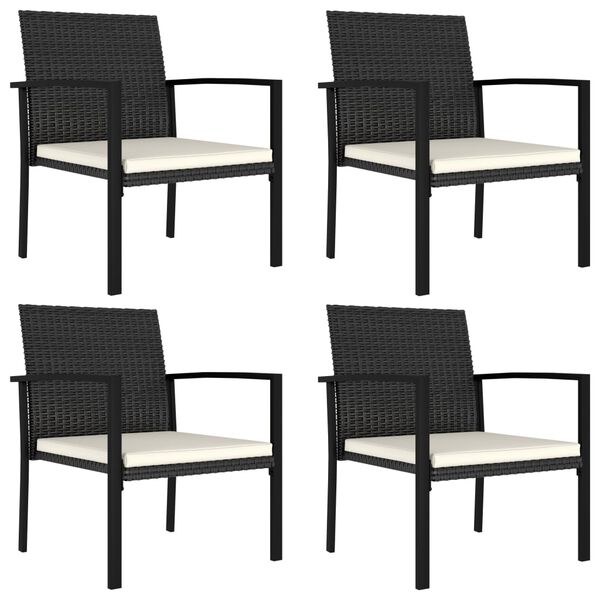 vidaXL 5 Piece Garden Dining Set Poly Rattan Black