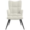 vidaXL Relaxing Chair with a Stool Cream White Velvet