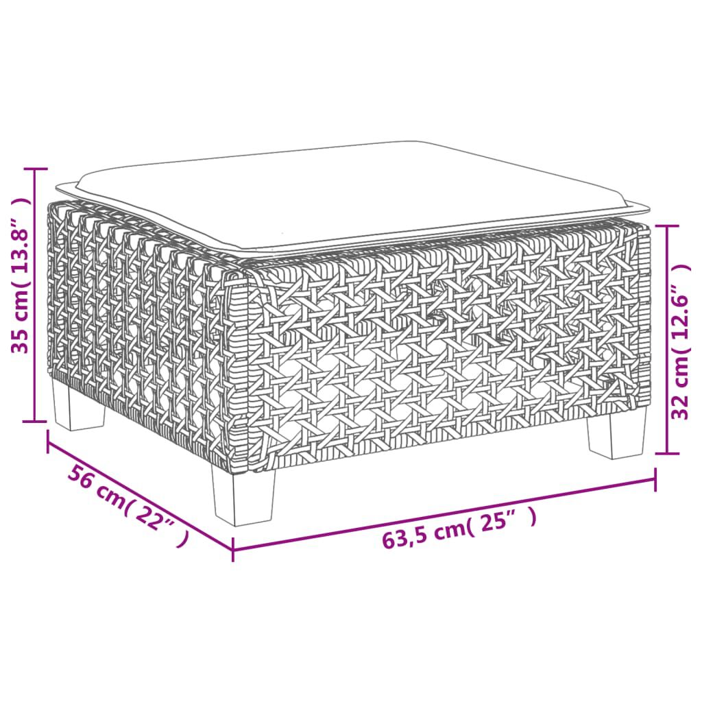vidaXL 9 Piece Garden Sofa Set with Cushions Grey Poly Rattan