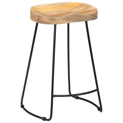 vidaXL Gavin Bar Stools 2 pcs Solid Mango Wood, light brown vidaXL Gavin Bar Stools 2 pcs Solid Mango Wood