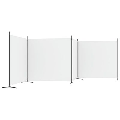vidaXL 4-Panel Room Divider White 698x180 cm Fabric, white vidaXL 4-Panel Room Divider White 698x180 cm Fabric