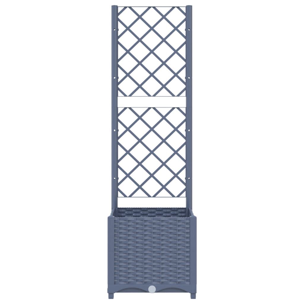 vidaXL Garden Planter with Trellis Blue Grey 40x40x136 cm PP