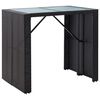 vidaXL 5 Piece Outdoor Bar Set Poly Rattan and Glass Black