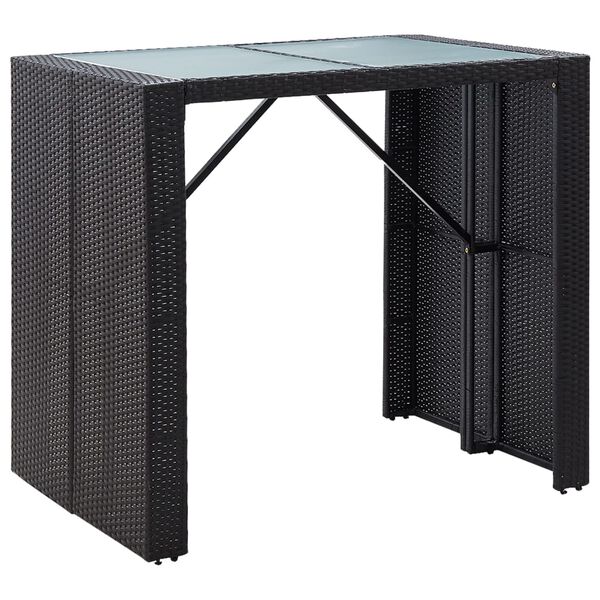vidaXL 5 Piece Outdoor Bar Set Poly Rattan and Glass Black
