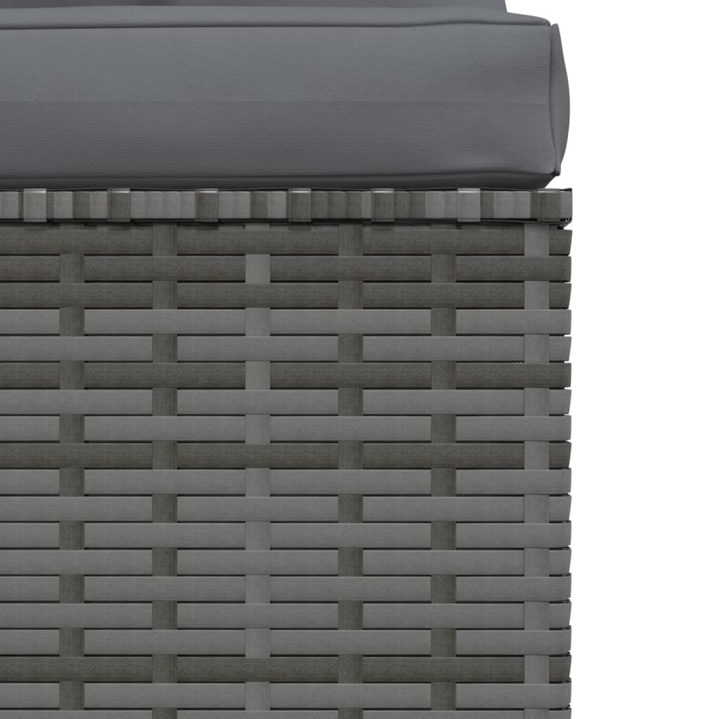 vidaXL 4 Piece Garden Lounge Set with Cushions Grey Poly Rattan