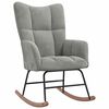 vidaXL Rocking Chair with a Stool Light Grey Velvet