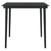vidaXL Garden Dining Table Black 80x80x74 cm Steel and Glass