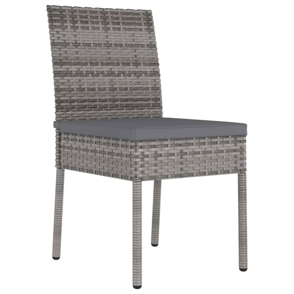 vidaXL 3 Piece Garden Dining Set Poly Rattan Grey