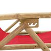 vidaXL Reclining Relaxing Chair Red Bamboo and Fabric