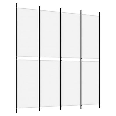 vidaXL 4-Panel Room Divider White 200x220 cm Fabric