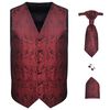 Men's Paisley Wedding Waistcoat Set Size 52 Burgundy