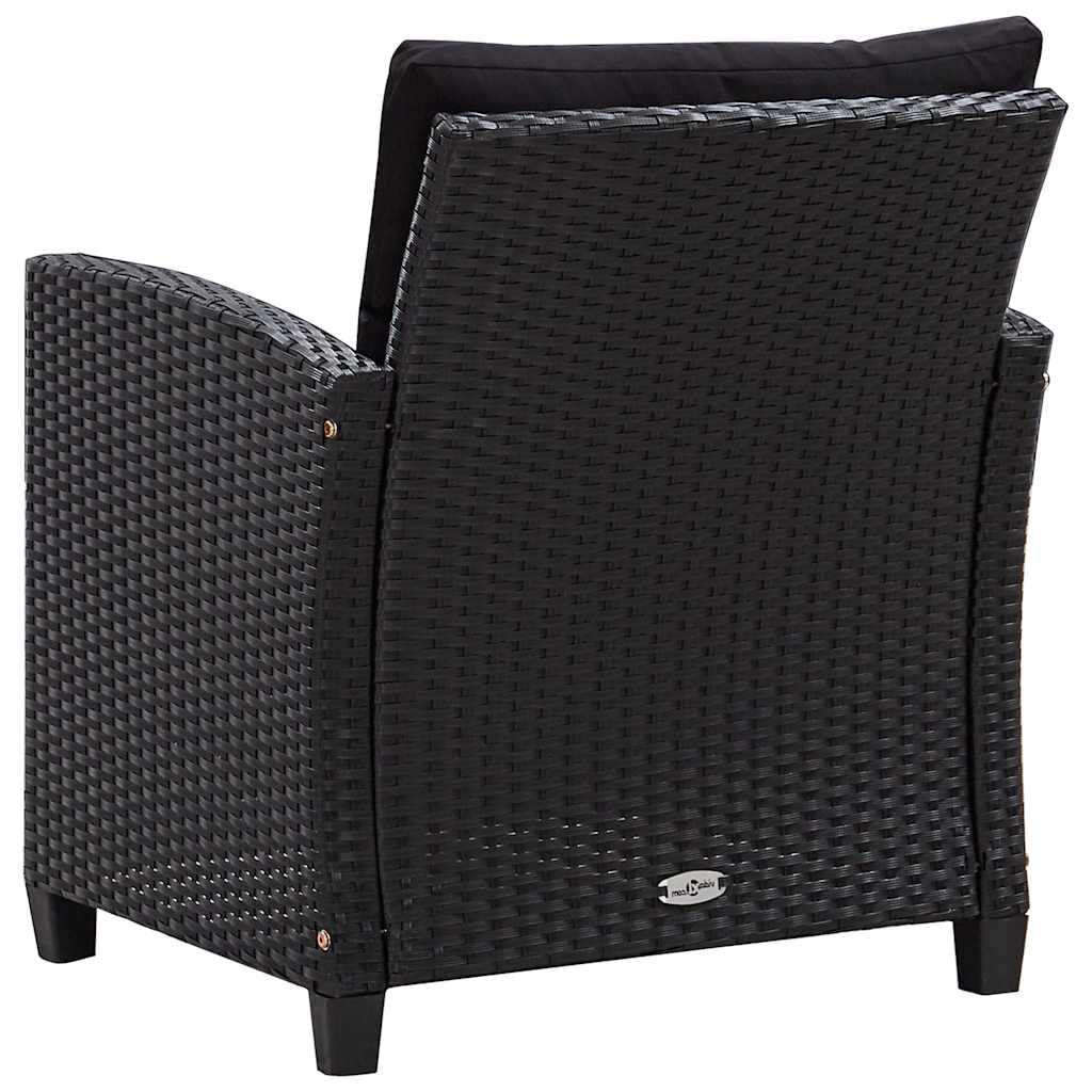 vidaXL 6 Piece Garden Sofa Set with Cushions Poly Rattan Black