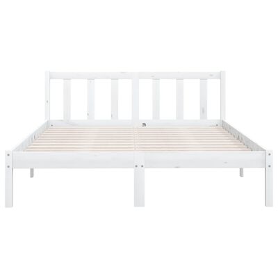 vidaXL Bed Frame without Mattress White Solid Wood 140x200 cm