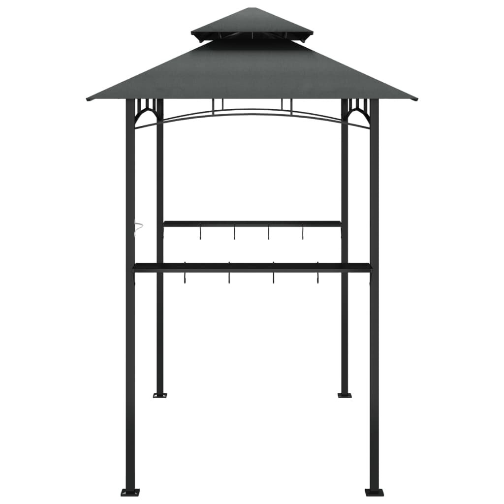 vidaXL BBQ Gazebo with Side Shelves Anthracite 240x150x243 cm Steel