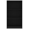 vidaXL 3-Tier Book Cabinet Black 60x24x109 cm Engineered Wood