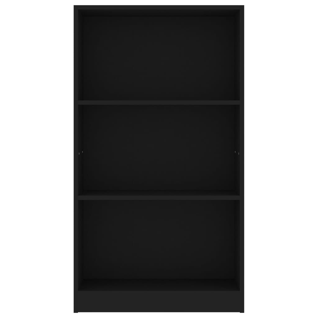 vidaXL 3-Tier Book Cabinet Black 60x24x109 cm Engineered Wood