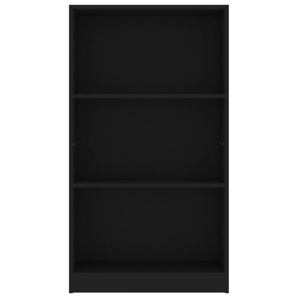 vidaXL 3-Tier Book Cabinet Black 60x24x109 cm Engineered Wood