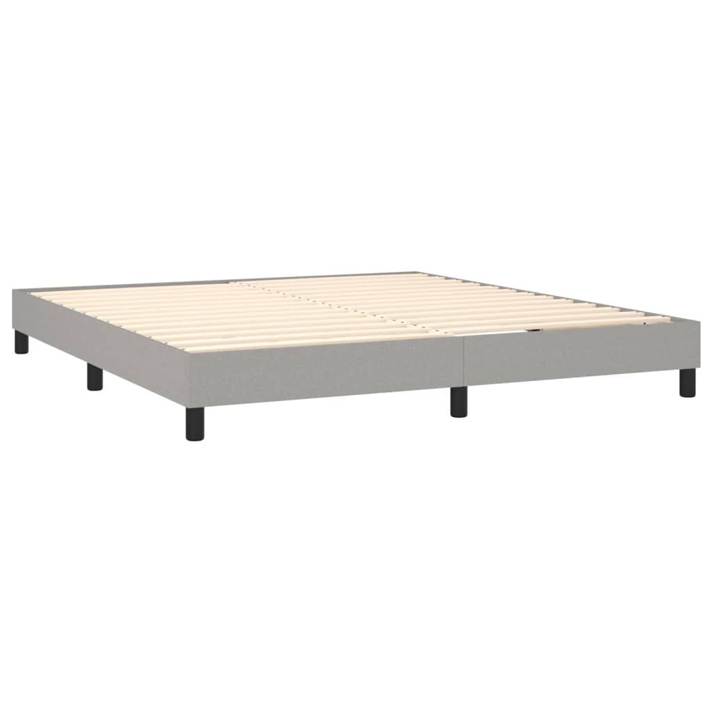 vidaXL Bed Frame without Mattress Light Grey 180x200 cm Super King Fabric