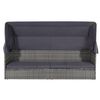 vidaXL Garden Bed with Canopy Grey 205x62 cm Poly Rattan