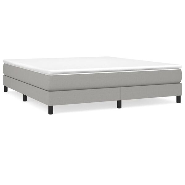 vidaXL Box Spring Bed Frame Light Grey 180x200 cm Super King Fabric
