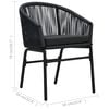 vidaXL 3 Piece Bistro Set with Cushions PE Rattan Black