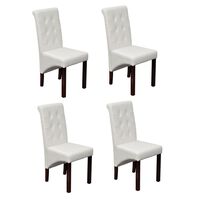 vidaXL Dining Chairs 4 pcs White Faux Leather, white vidaXL Dining Chairs 4 pcs White Faux Leather