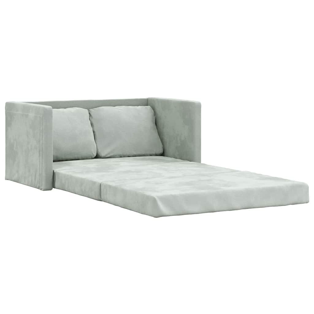 vidaXL Floor Sofa Bed 2-in-1 Light Grey 122x204x55 cm Velvet, light grey vidaXL Floor Sofa Bed 2-in-1 Light Grey 122x204x55 cm Velvet