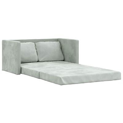 vidaXL Floor Sofa Bed 2-in-1 Light Grey 122x204x55 cm Velvet, light grey vidaXL Floor Sofa Bed 2-in-1 Light Grey 122x204x55 cm Velvet