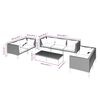 vidaXL 8 Piece Garden Lounge Set with Cushions Poly Rattan Dark Grey