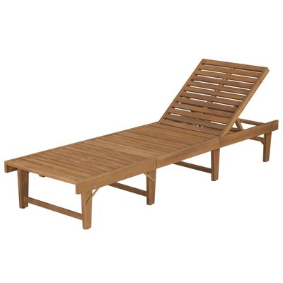 vidaXL Folding Sun Lounger Solid Acacia Wood, natural vidaXL Folding Sun Lounger Solid Acacia Wood