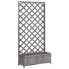 vidaXL Planter with Trellis Grey 90x35x180 cm Solid Wood Fir