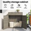 vidaXL Garden Storage Cabinet Grey 105x55x113 cm Poly Rattan