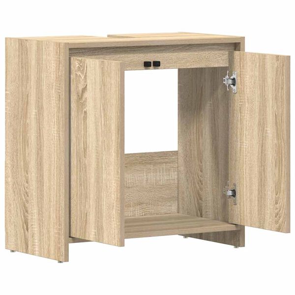 vidaXL Bathroom Cabinet Sonoma Oak 60x33x61 cm Engineered Wood