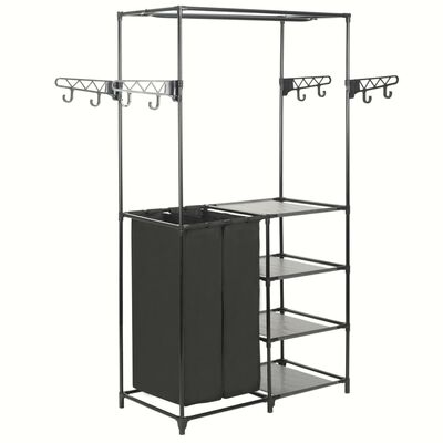 vidaXL Clothes Rack Steel and Non-woven Fabric 87x44x158 cm Black,  vidaXL Clothes Rack Steel and Non-woven Fabric 87x44x158 cm Black