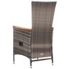 vidaXL Outdoor Chairs 2 pcs with Cushions Poly Rattan Grey