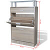 vidaXL Shoe Cabinet with a Drawer and a Top Glass Shelf Wood Oak Look