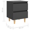 vidaXL Bed Cabinets with Solid Pinewood Legs 2 pcs Grey 40x35x50 cm