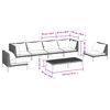 vidaXL 7 Piece Garden Lounge Set with Cushions Poly Rattan Dark Grey