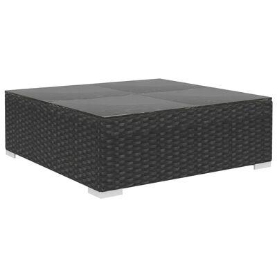 vidaXL 5 Piece Garden Lounge Set with Cushions Poly Rattan Black, black vidaXL 5 Piece Garden Lounge Set with Cushions Poly Rattan Black