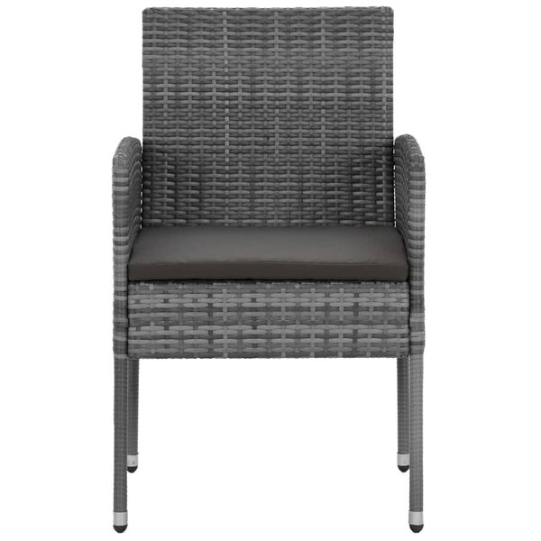 vidaXL 7 Piece Outdoor Dining Set Poly Rattan Grey