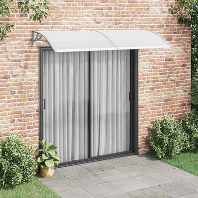 vidaXL Door Canopy Grey 240x100 cm PC, grey and transparent vidaXL Door Canopy Grey 240x100 cm PC