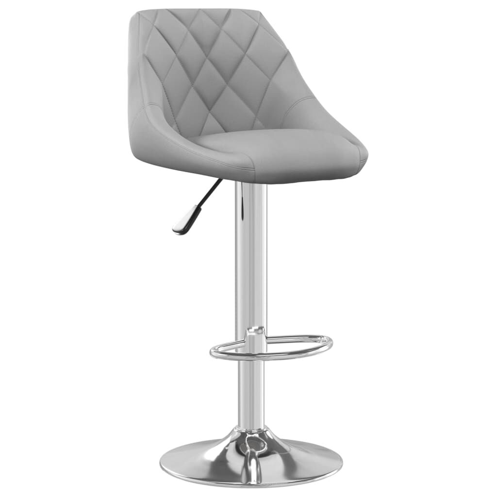 vidaXL Bar Stool 2 pcs Light Grey Velvet