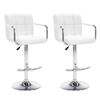 vidaXL Bar Stool | Set of 2 | White | Artificial leather, steel