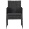 vidaXL 3 Piece Garden Dining Set Poly Rattan Black