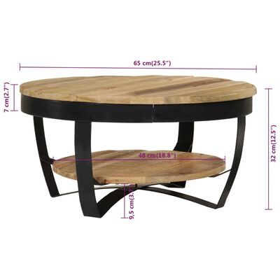 vidaXL Coffee Table Solid Rough Mango Wood 65x32 cm,  vidaXL Coffee Table Solid Rough Mango Wood 65x32 cm