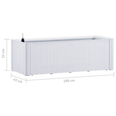 vidaXL Garden Raised Bed with Self Watering System White 100x43x33 cm